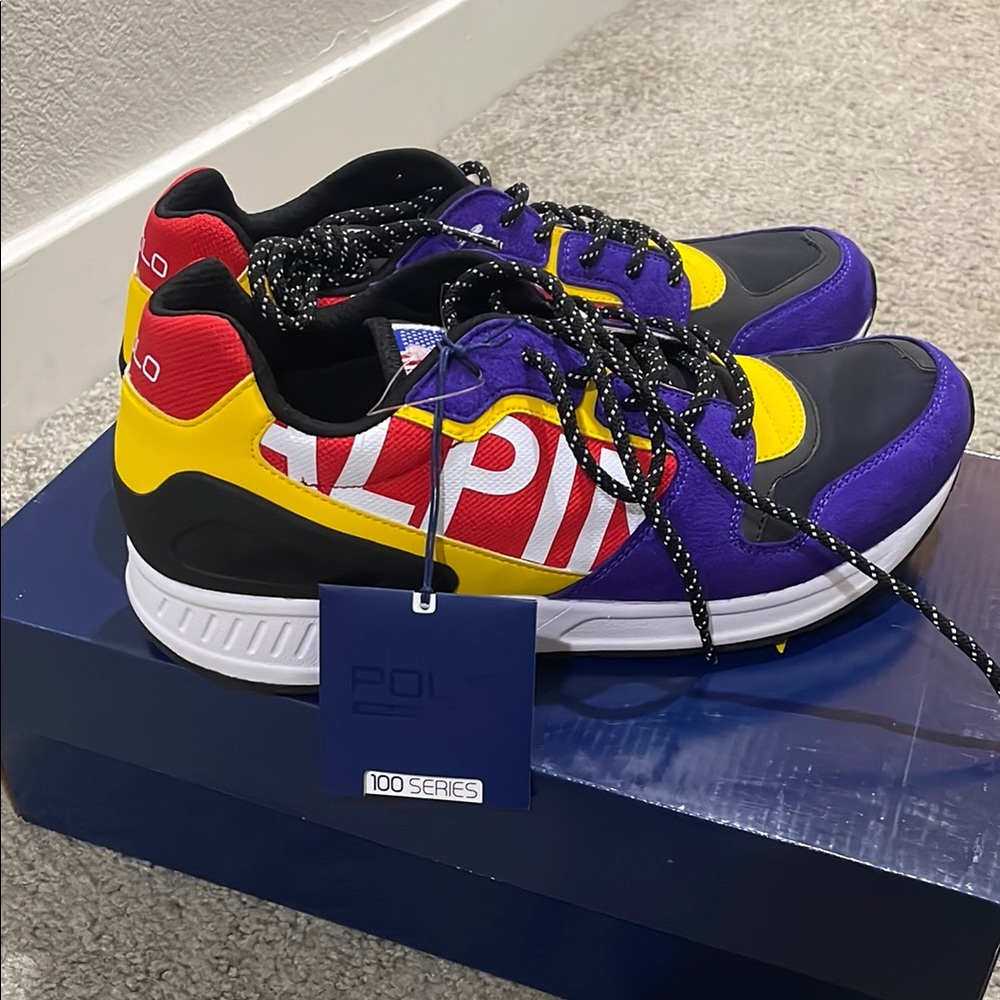 Polo by Ralph Lauren Sneakers - Purple, Yellow, Red Size 11 disregard box photo
